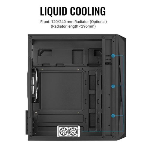 Aerocool CS-107-A-BK-v2 Mesh FRGB Fenster Schwarz