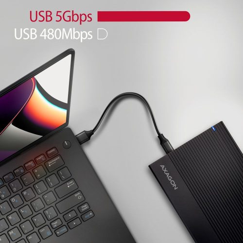 AXAGON EE35-GTR USB-C 3.2 Gen 1 - SATA 6G 3.5" Externes RIBBED-Gehäuse Schwarz