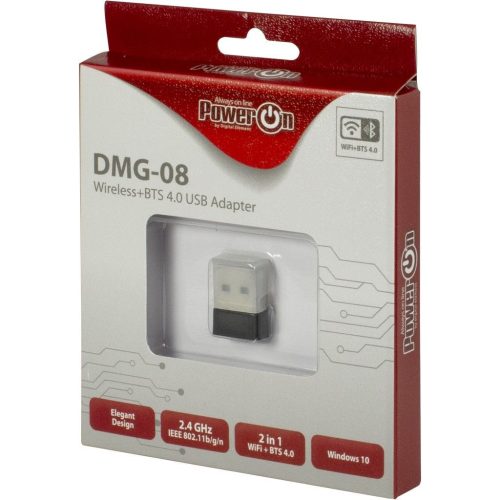 PowerON DMG-08 Wi-Fi 4 + BT4.0 USB-Adapter
