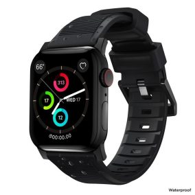   Nomad Robustes Armband, schwarze Hardware - Apple Watch Ultra 49mm 8/7 45mm/6/SE/5/4 44mm/3/2/1 42mm
