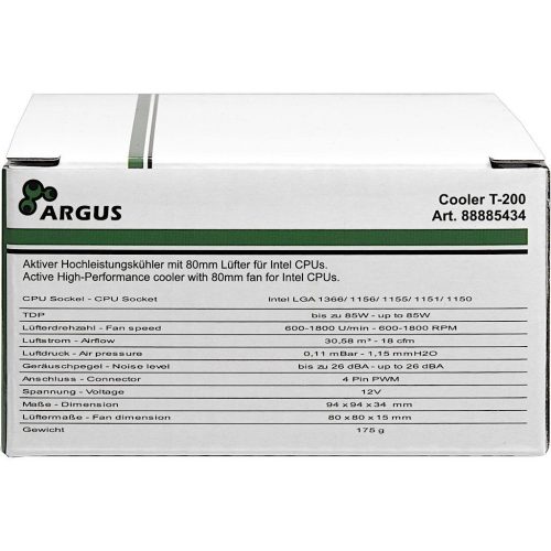 Inter-Tech Argus T-200 80mm CPU-Kühler