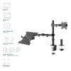 ACT AC8305 Single Monitor Arm with Laptop Arm 10"-32" Black