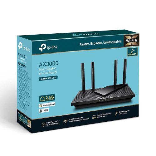 TP-Link Archer AX55 Pro AX3000 Multi-Gigabit Wi-Fi 6 Router mit 2,5G-Anschluss