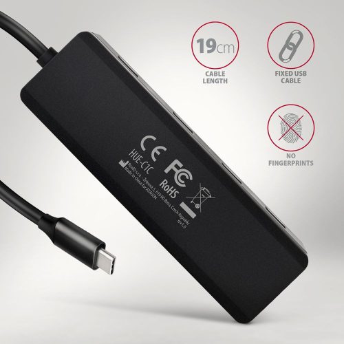 AXAGON HUE-C1C USB-C 5GBPS TRAVEL HUB Schwarz