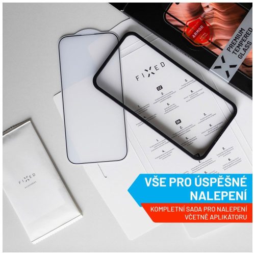 FIXED Panzer Vollabdeckung 2,5D gehärtetes Glas mit Applikator für Samsung Galaxy A54 5G, schwarz