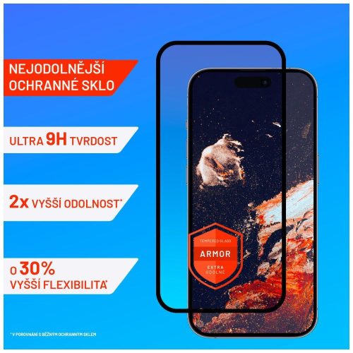 FIXED Premium Panzerglas Displayschutz für Apple iPhone 14 Pro, Schwarz