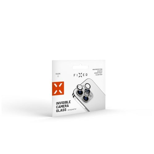 FIXED Glas Kamera Objektivschutz für iPhone 15Pro/15 Pro Max, Silber