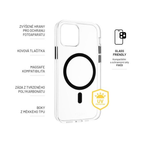 FIXED MagPurity MagSafe kompatibles Gehäuse für iPhone 15 Pro Max, UV-beständig, transparent