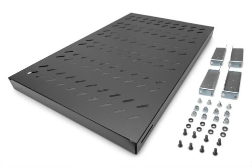 Digitus 1U fixed shelf for 1000mm deep racks 44x482x700mm adjustable. 700-900mm Depth Black