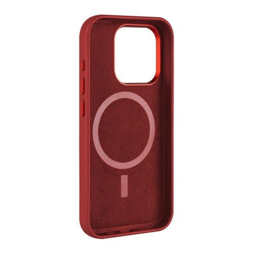 FIXED MagLeather Echtlederhülle mit MagSafe-Unterstützung für iPhone 15, rot