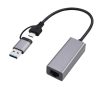 Gembird A-USB3AC-LAN-01 USB 3.1 + Typ-C Gigabit Netzwerkadapter Space Grey