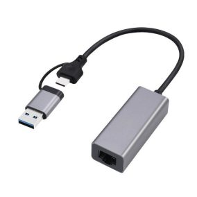   Gembird A-USB3AC-LAN-01 USB 3.1 + Typ-C Gigabit Netzwerkadapter Space Grey