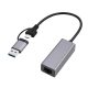 Gembird A-USB3AC-LAN-01 USB 3.1 + Typ-C Gigabit Netzwerkadapter Space Grey