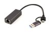 Gembird A-USB3AC-LAN-01 USB 3.1 + Typ-C Gigabit Netzwerkadapter Space Grey