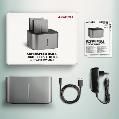 AXAGON ADSA-DC SuperSpeed USB DUAL2.5"/3.5" HDD/SSD DUAL Dock