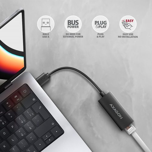 AXAGON ADE-AR USB-A Gigabit Ethernet Adapter Schwarz