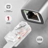 AXAGON ADE-TXCA USB-C + USB-A Gigabit Ethernet-Adapter Grau