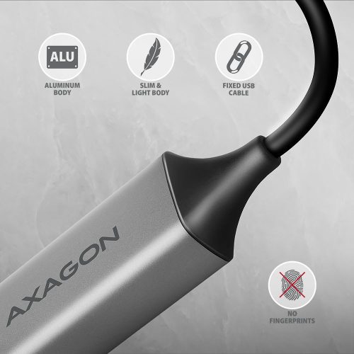 AXAGON ADE-TXCA USB-C + USB-A Gigabit Ethernet-Adapter Grau