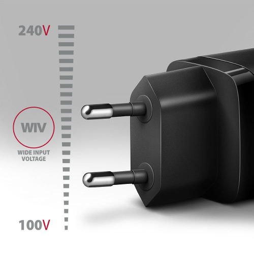 AXAGON ACU-PQ20 PD3.0 & QC4+ Dual Outputs Wandladegerät 20W Schwarz
