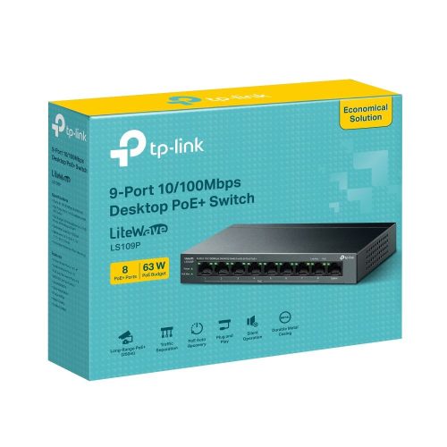 TP-Link LS109P 9-Port 10/100Mbps Desktop Switch mit 8-Port PoE+