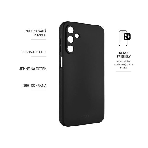 FIXED Story Gummierte Handyhülle für Samsung Galaxy A15/A15 5G, Schwarz