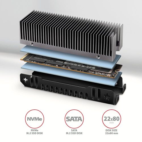 AXAGON CLR-M2XT Heatsing für M.2 SSD