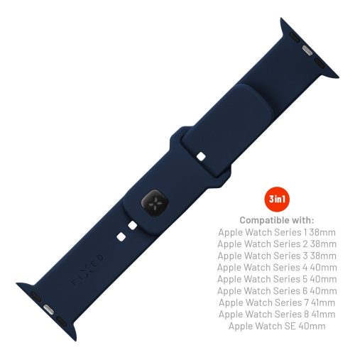 FIXED Silikon Sportliches Uhrenarmband für Apple Watch 38/40/41mm Smartwatches, Blau