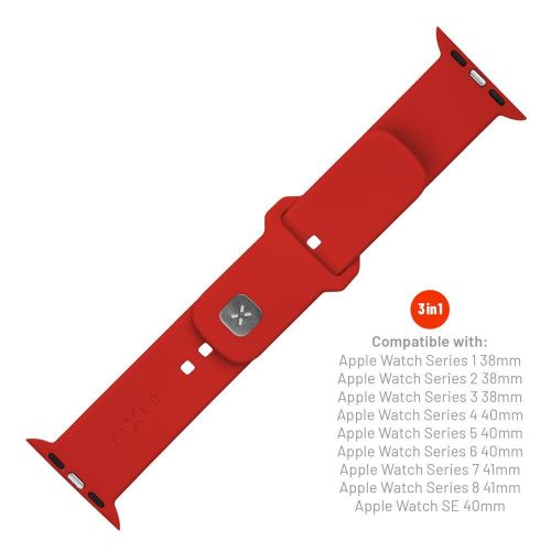 FESTES Silikon Sportuhrarmband für Apple Watch 38/40/41mm Smartwatches, Rot