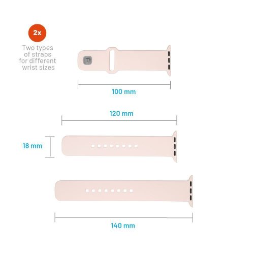 Sportliches Silikonband für die Apple Watch 42/44/45mm Smartwatches, Pink