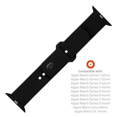 Sportliches Silikonband für die Apple Watch Ultra 49mm Smartwatches, Schwarz