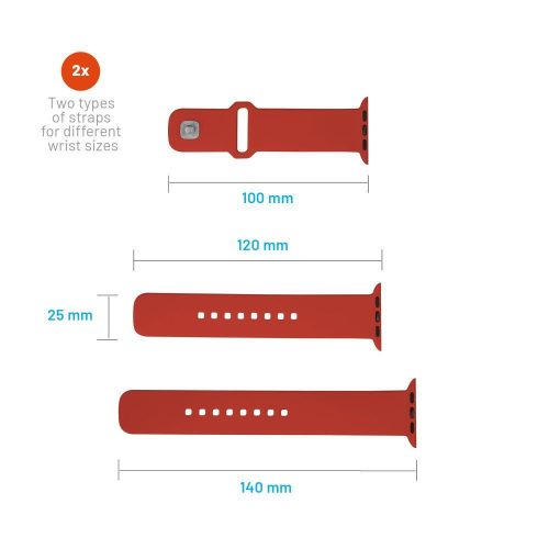 Sportliches Silikonband für die Apple Watch Ultra 49mm Smartwatches, Rot
