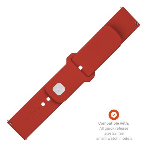 FIXED Sportliches Silikonband mit Schnellverschluss für 22mm Smartwatches, Rot