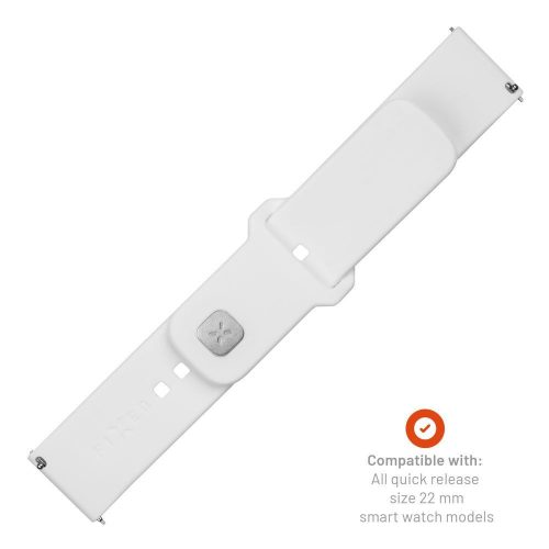 FIXED Sportliches Silikonband mit Schnellverschluss für 22mm Smartwatches, weiß