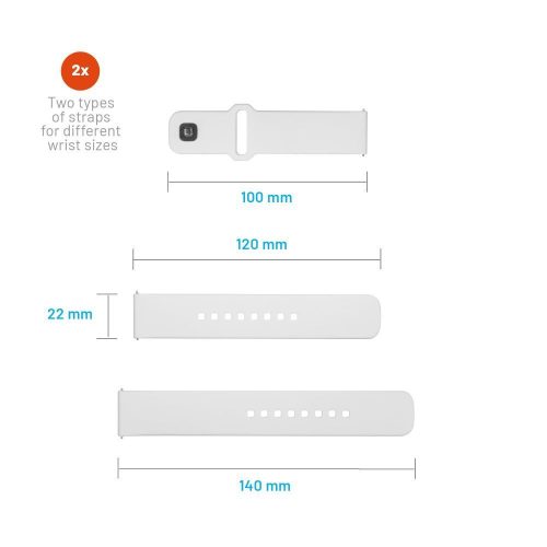 FIXED Sportliches Silikonband mit Schnellverschluss für 22mm Smartwatches, weiß