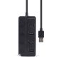 Gembird 4-port USB2.0 HUB with Switches Black