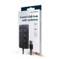 Gembird 4-port USB2.0 HUB with Switches Black