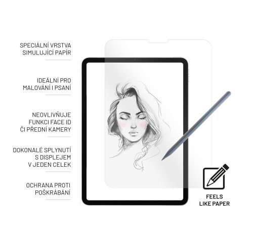 FIXED PaperGlass edzett Glas Displayschutzfolie für Apple iPad Air 10,9" (2024), imitiert die Oberfläche von Papier, FIXGTP-1322