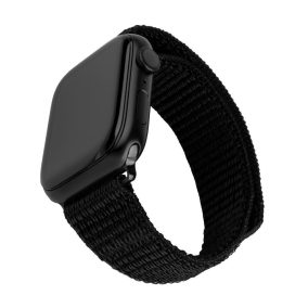   FIXED Nylon Sportband für Apple Watch 38/40/41 mm, Schwarz, FIXNST2-436-BK