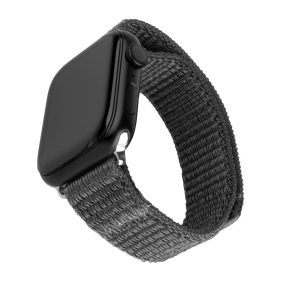   FIXED Nylon Sportarmband für Apple Watch 42/44/45mm, dunkelgrau FIXNST2-434-GR