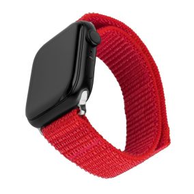   FIXED Nylon Sportband für Apple Watch Ultra 49mm Smartwatch, Rot FIXNST2-1029-RD