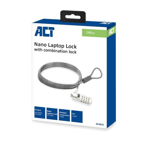 ACT AC9025 Nano Laptop-Schloss mit Zahlenschloss