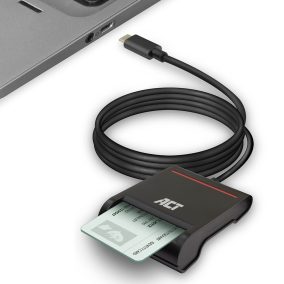 ACT AC6020 Externer USB-C Smartcard eID Kartenleser Schwarz