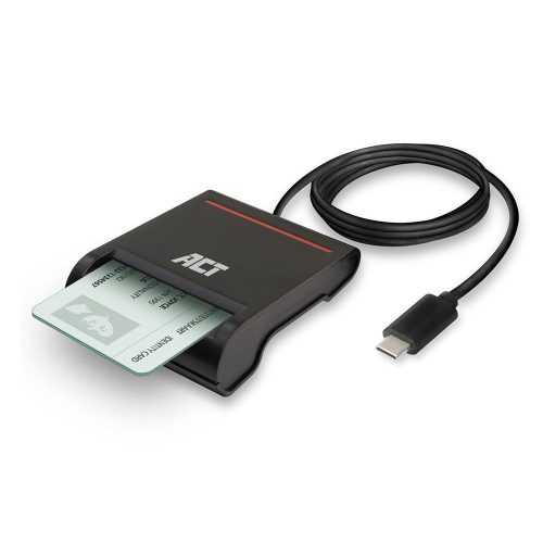 ACT AC6020 Externer USB-C Smartcard eID Kartenleser Schwarz