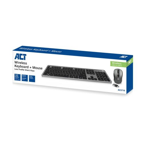 ACT AC5710 Wireless-Tastatur-Combo Schwarz/Grau US
