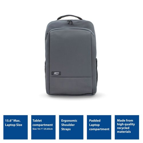ACT AC8560 Move Rucksack für Laptops bis zu 15,6 Zoll Grau