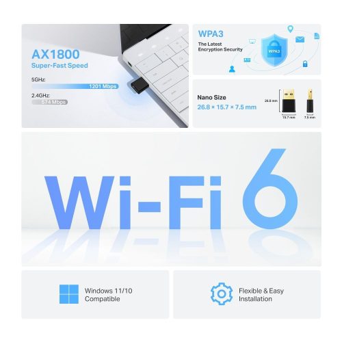 TP-Link Archer TX20U Nano AX1800 Nano Wi-Fi 6 Wireless USB-Adapter
