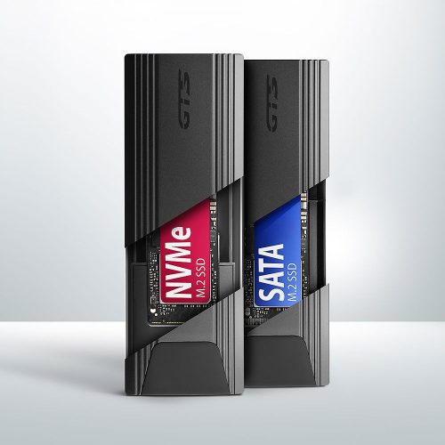 AXAGON EEM2-GTS2 USB-C 10Gbps M.2 NVMe & SATA SSD THIN SCHRAUBENLOSE Box