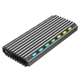   Gembird EE2280-U3C-03 M.2 NVMe RGB-Laufwerk USB3.1 Gehäuse Schwarz