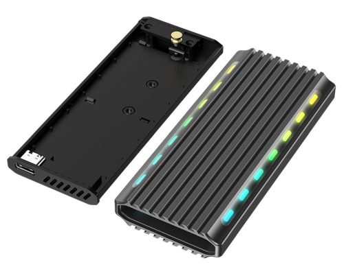 Gembird EE2280-U3C-03 M.2 NVMe RGB-Laufwerk USB3.1 Gehäuse Schwarz