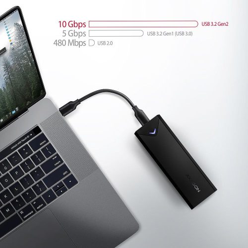 AXAGON EEM2-UB2 USB-C 3.2 Gen 2 NVMe M.2 Box Schwarz